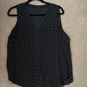 Banana Republic Black Polka Dot Sleeveless Blouse